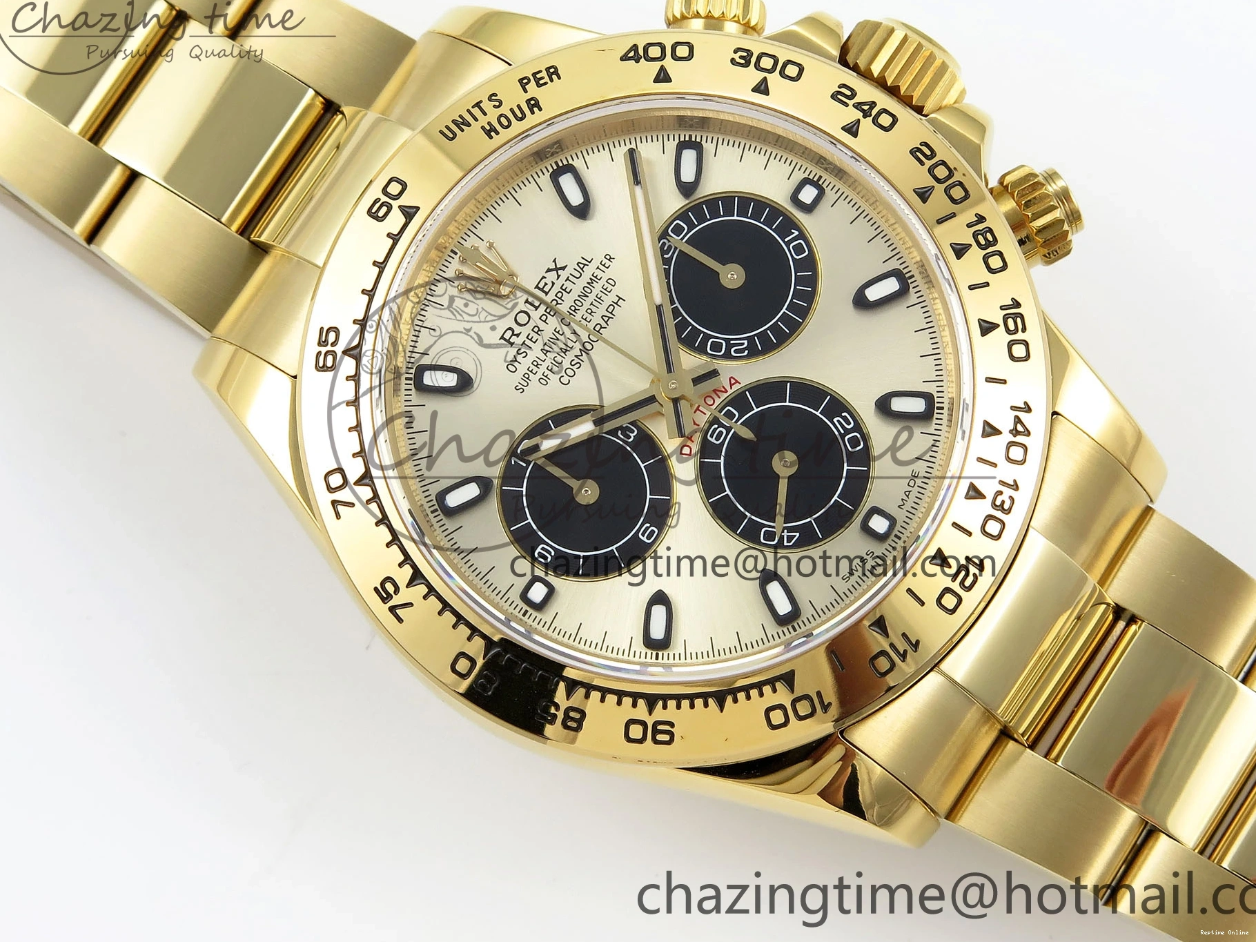 0219 Daytona 116508 QF 1:1 Best Edition YG Black Dial on YG Bracelet SH4130 V3 (Gain Weight) Tailored 1720